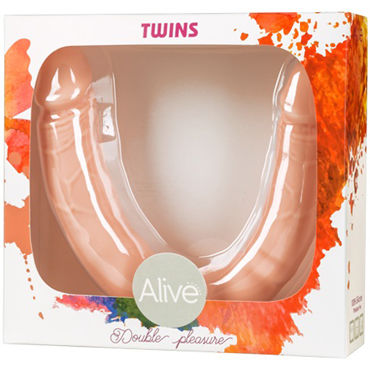 Alive Twins size S, телесный, Двусторонний фаллоимитатор Alive Twins size S, телесный, Двусторонний фаллоимитатор