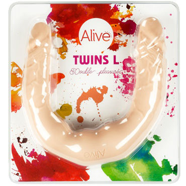 Alive Twins size L, телесный, Двусторонний фаллоимитатор Alive Twins size L, телесный, Двусторонний фаллоимитатор