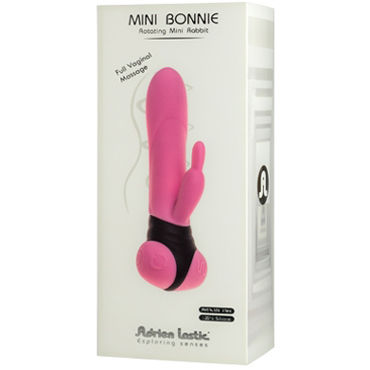 Adrien Lastic Mini Bonnie, розовый, Ротатор миниатюрный с клиторальным стимулятором Adrien Lastic Mini Bonnie, розовый, Ротатор миниатюрный с клиторальным стимулятором