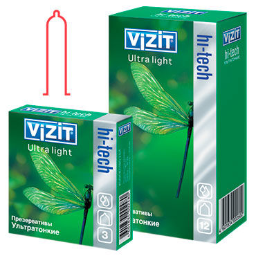 Vizit Hi-Tech Ultra Light - Презервативы ультратонкие - купить в секс шопе Vizit Hi-Tech Ultra Light - Презервативы ультратонкие - купить в секс шопе
