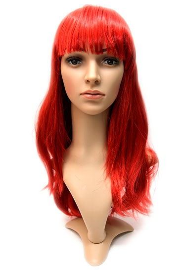 Courtney Wig, красный, Прямые длинные волосы с челкой Courtney Wig, красный, Прямые длинные волосы с челкой