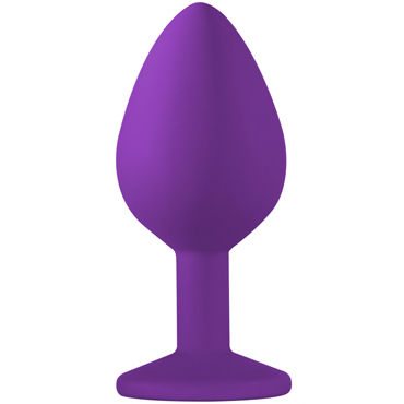 Lola Toys Emotions Cutie Medium, фиолетовая - Анальная пробка с голубым кристаллом - купить в секс шопе Lola Toys Emotions Cutie Medium, фиолетовая - Анальная пробка с голубым кристаллом - купить в секс шопе