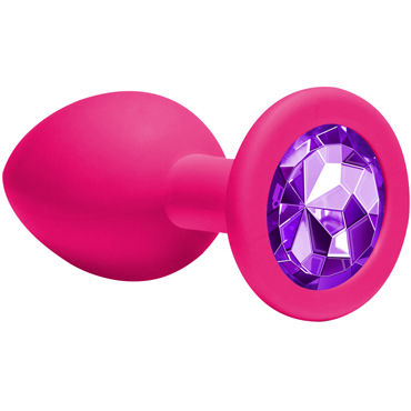 Lola Toys Emotions Cutie Medium, розовая, Анальная пробка с пурпурным кристаллом Lola Toys Emotions Cutie Medium, розовая, Анальная пробка с пурпурным кристаллом