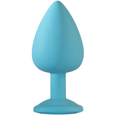 Lola Toys Emotions Cutie Large, голубая - Анальная пробка с розовым кристаллом - купить в секс шопе Lola Toys Emotions Cutie Large, голубая - Анальная пробка с розовым кристаллом - купить в секс шопе