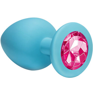 Lola Toys Emotions Cutie Large, голубая, Анальная пробка с розовым кристаллом Lola Toys Emotions Cutie Large, голубая, Анальная пробка с розовым кристаллом