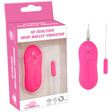 Howells 10 Function Mini Bullet, розовый, Мини-вибропуля с пультом управления Howells 10 Function Mini Bullet, розовый, Мини-вибропуля с пультом управления