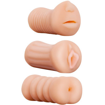 NMC XXX To-Go Threesome, телесные, Набор мастурбаторов NMC XXX To-Go Threesome, телесные, Набор мастурбаторов