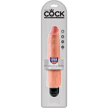 Pipedream King Cock 9'' Vibrating Stiffy, телесный, Вибратор-реалистик водонепроницаемый Pipedream King Cock 9'' Vibrating Stiffy, телесный, Вибратор-реалистик водонепроницаемый