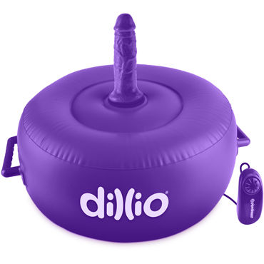 Pipedream Dillio Vibrating Inflatable Hot Seat, фиолетовая, Виброподушка + две реалистичные насадки Pipedream Dillio Vibrating Inflatable Hot Seat, фиолетовая, Виброподушка + две реалистичные насадки