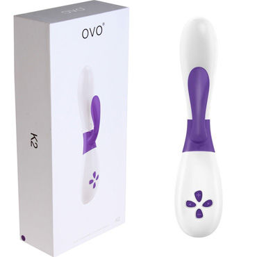 Ovo K2, бело-фиолетовый, Вибратор с клиторальным стимулятором Ovo K2, бело-фиолетовый, Вибратор с клиторальным стимулятором