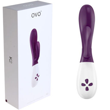 Ovo K2, бело-фиолетовый, Вибратор с клиторальным стимулятором Ovo K2, бело-фиолетовый, Вибратор с клиторальным стимулятором