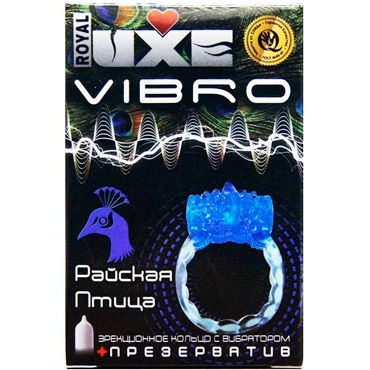 Luxe Vibro Райская птица, синее, Комплект из виброкольца и презерватива Luxe Vibro Райская птица, синее, Комплект из виброкольца и презерватива