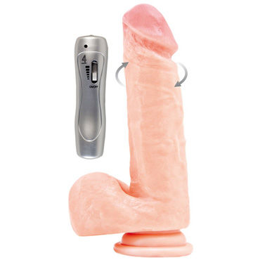 Toyfa RealStick #501, ротатор, 19 см, телесный, Переключение скорости вращения с помощью пульта, на присоске Toyfa RealStick #501, ротатор, 19 см, телесный, Переключение скорости вращения с помощью пульта, на присоске