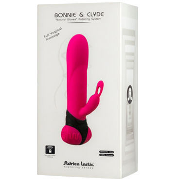 Adrien Lastic Bonnie & Clyde, розовый, Ротатор с клиторальным стимулятором и пультом управления LRS Adrien Lastic Bonnie & Clyde, розовый, Ротатор с клиторальным стимулятором и пультом управления LRS