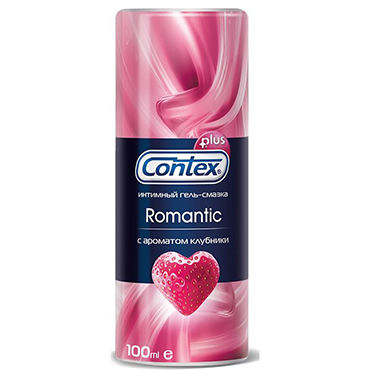 Contex Romantic, 100 мл, Лубрикант с ароматом клубники Contex Romantic, 100 мл, Лубрикант с ароматом клубники