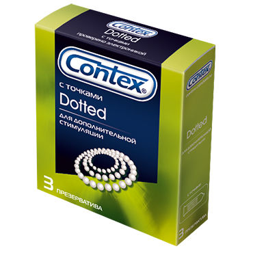 Contex Dotted, 3 шт, Презервативы с пупырышками Contex Dotted, 3 шт, Презервативы с пупырышками