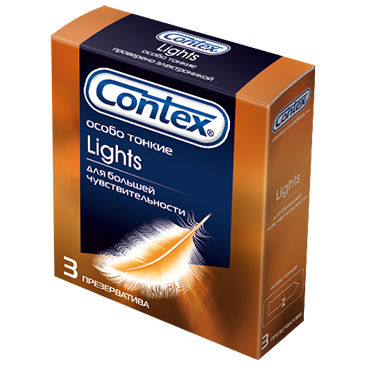 Contex Lights, 3 шт, Презервативы ультратонкие Contex Lights, 3 шт, Презервативы ультратонкие