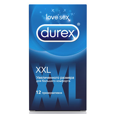 Durex XXL, 12 шт, Презервативы увеличенного размера Durex XXL, 12 шт, Презервативы увеличенного размера