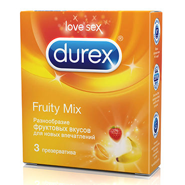 Durex Fruity Mix, 3 шт, Презервативы разноцветные Durex Fruity Mix, 3 шт, Презервативы разноцветные