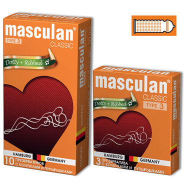 Masculan Classic Dotty and Ribbed - Презервативы с кольцами и пупырышками - купить в секс шопе Masculan Classic Dotty and Ribbed - Презервативы с кольцами и пупырышками - купить в секс шопе