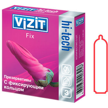 Vizit Hi-Tech Fix - Презервативы с фиксирующим кольцом - купить в секс шопе Vizit Hi-Tech Fix - Презервативы с фиксирующим кольцом - купить в секс шопе