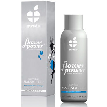 Swede Flower Power Soothing, 50мл, Масло для массажа с эфирными маслами мяты, розы и апельсина Swede Flower Power Soothing, 50мл, Масло для массажа с эфирными маслами мяты, розы и апельсина
