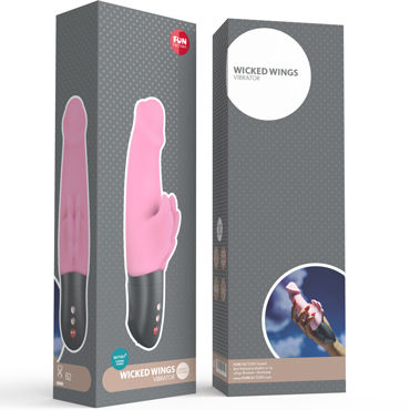 Fun Factory Wicked Wings, нежно-розовый - Вибратор с возможностью зарядки батареек внутри игрушки - купить в секс шопе Fun Factory Wicked Wings, нежно-розовый - Вибратор с возможностью зарядки батареек внутри игрушки - купить в секс шопе