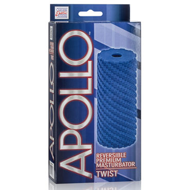 California Exotic Apollo Reversible Premium Masturbator Twist, синий - Двусторонний мастурбатор - купить в секс шопе California Exotic Apollo Reversible Premium Masturbator Twist, синий - Двусторонний мастурбатор - купить в секс шопе