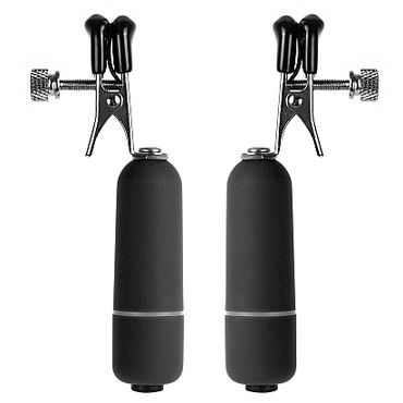 Ouch! Vibrating Nipple Clamps, черные, Виброзажимы для сосков Ouch! Vibrating Nipple Clamps, черные, Виброзажимы для сосков