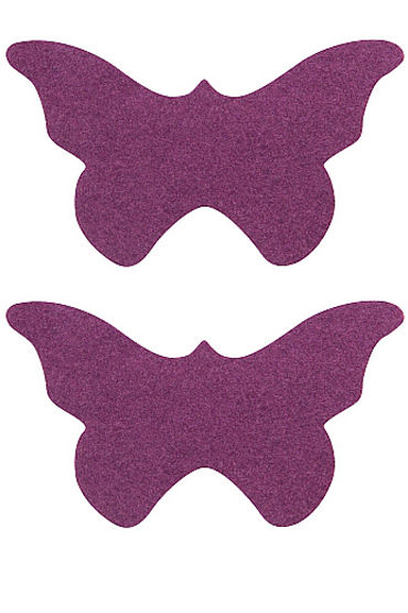 Shots Toys Nipple Sticker Butterfly, фиолетовые, Пэстисы в форме бабочек Shots Toys Nipple Sticker Butterfly, фиолетовые, Пэстисы в форме бабочек