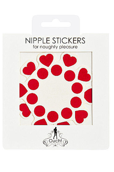 Shots Toys Nipple Sticker Open Circle and Hearts, красные - фото, отзывы Shots Toys Nipple Sticker Open Circle and Hearts, красные - фото, отзывы