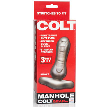 California Exotic Colt Manhole, серая - Универсальная анальная пробка - купить в секс шопе California Exotic Colt Manhole, серая - Универсальная анальная пробка - купить в секс шопе
