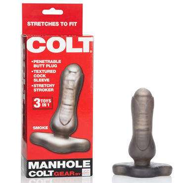 California Exotic Colt Manhole, серая, Универсальная анальная пробка California Exotic Colt Manhole, серая, Универсальная анальная пробка