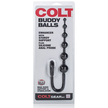 California Exotic Colt Buddy Balls, черная - Анальная цепочка с эрекционным кольцом - купить в секс шопе California Exotic Colt Buddy Balls, черная - Анальная цепочка с эрекционным кольцом - купить в секс шопе