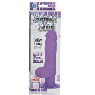 California Exotic Shower Stud Ballsy Dong, фиолетовый - Вибратор реалистичной формы - купить в секс шопе California Exotic Shower Stud Ballsy Dong, фиолетовый - Вибратор реалистичной формы - купить в секс шопе