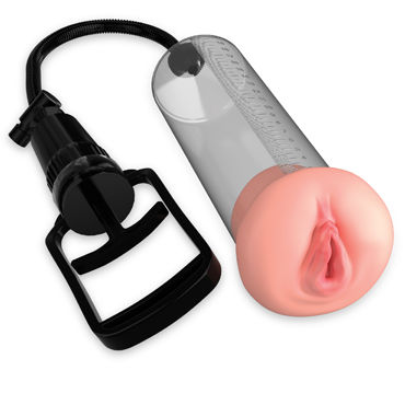 Pipedream Pump Worx Fanta Flesh Pussy Pump - Вакуумная помпа с мастурбатором - купить в секс шопе Pipedream Pump Worx Fanta Flesh Pussy Pump - Вакуумная помпа с мастурбатором - купить в секс шопе