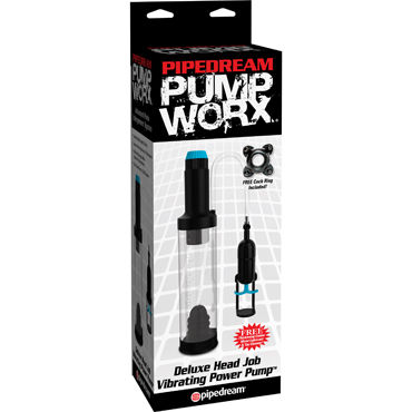 Pipedream Pump Worx Deluxe Head Job Vibrating Pump, Вакуумная помпа с вибрацией Pipedream Pump Worx Deluxe Head Job Vibrating Pump, Вакуумная помпа с вибрацией