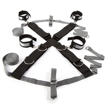 Fifty Shades of Grey Keep Still Over the Bed Cross Restraint, Набор для фиксации на кровати со съемными манжетами Fifty Shades of Grey Keep Still Over the Bed Cross Restraint, Набор для фиксации на кровати со съемными манжетами
