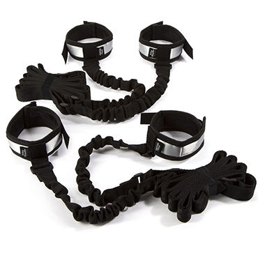 Fifty Shades of Grey Completely His Bed Spreader with Bungee Straps, Набор для фиксации на кровати с эластичными лентами Fifty Shades of Grey Completely His Bed Spreader with Bungee Straps, Набор для фиксации на кровати с эластичными лентами