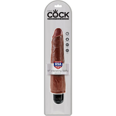 Pipedream King Cock 9'' Vibrating Stiffy, коричневый, Вибратор-реалистик водонепроницаемый Pipedream King Cock 9'' Vibrating Stiffy, коричневый, Вибратор-реалистик водонепроницаемый