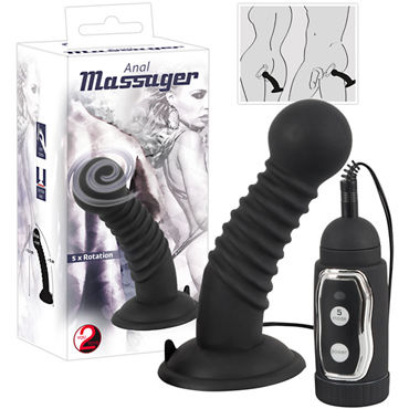 You2Toys Anal Massager, черный, Анальный вибратор с ротацией You2Toys Anal Massager, черный, Анальный вибратор с ротацией