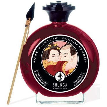 Shunga Body Painting, 100 мл, Съедобная краска для тела, клубника и шампанское Shunga Body Painting, 100 мл, Съедобная краска для тела, клубника и шампанское