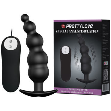 Baile Pretty Love Special Anal Stimulation, черная Анальная елочка с пультом управления