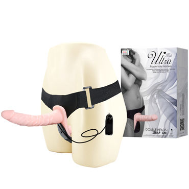 Baile Ultra Passionate Harness Double Heads Strap-on Страпон женский двойной на ремешках пояс для страпона strap u flaunt strap on harness system