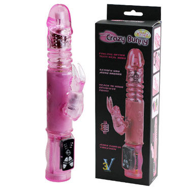 Baile Crazy Bunny, розовый Вибратор с клиторальным стимулятором