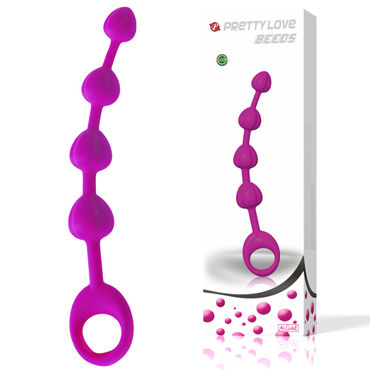Baile Classic Pretty Love Beeds, фиолетовая Гибкая анальная цепочка