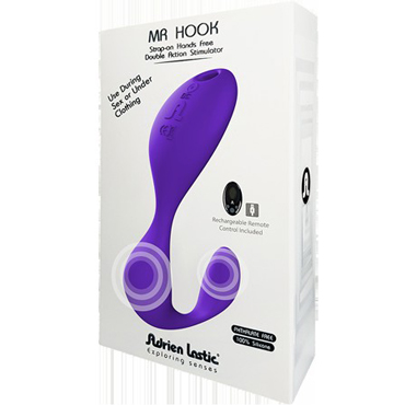 Adrien Lastic Mr. Hook, фиолетовый Вибромассажер точки G и клитора с пультом управления LRS цена Adrien Lastic Mr. Hook, фиолетовый Вибромассажер точки G и клитора с пультом управления LRS цены онлайн