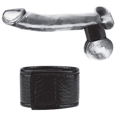 Blue Line 1 Velctro Ball Stretcher, черный Болстретчер на липучке blue line cock ring with 1 ball stretcher and optional weight ring черный болстретчер на кнопках с кольцом для грузов