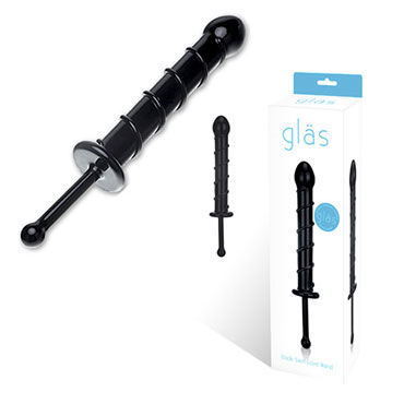 Glas Black Swirl Love Wand фаллоимитатор Фаллос с тонкой ручкой
