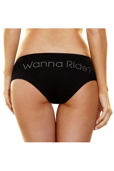 Hustler Lingerie Трусики-слипы Wanna Ride? С надписью из страз